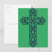 Blauw Keltisch Hoog kruis Briefkaart (Voorkant / Achterkant)
