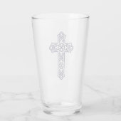 Blauw Keltisch Hoog kruis Glas (Achterkant)