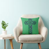 Blauw Keltisch Hoog kruis Kussen (Stoel)