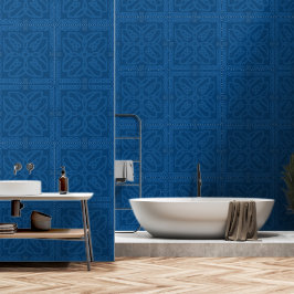 Blauw Keltisch knooppatroon Behang
