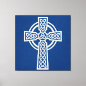 Blauw Keltisch Kruis Canvas Afdruk (Voorkant)