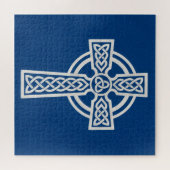 Blauw Keltisch Kruis Legpuzzel (Horizontaal)