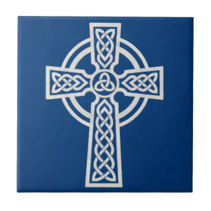 Blauw Keltisch Kruis Tegelpatroon Tegeltje