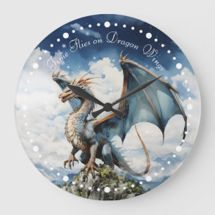Blauw Keltisch Viking Dragon Magisch Sprookje Grote Klok
