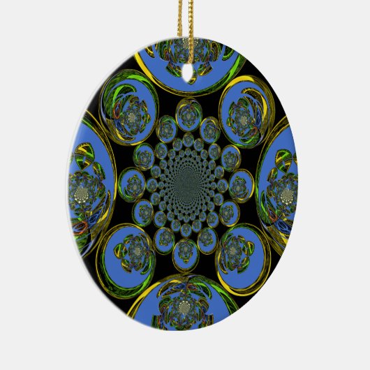  blauw keramisch ornament (Rechts)