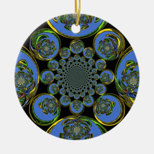  blauw keramisch ornament (Voorkant)