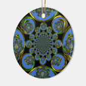  blauw keramisch ornament (Links)