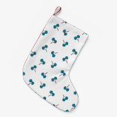 Blauw Kersenpatroon Kleine Kerstsok (Voorkant (Hangend))
