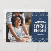 Blauw | Kerst Bakken Geesten Bright Foto Feestdagenkaart (Voorkant)