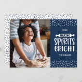 Blauw | Kerst Bakken Geesten Bright Foto Feestdagenkaart (Voorkant / Achterkant)