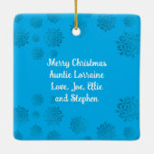 Blauw Kerst Borstelstreek Frame Foto Ornament (Achterkant)