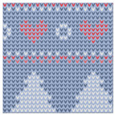 Blauw Kerst Breipatroon Stof (Close Up)