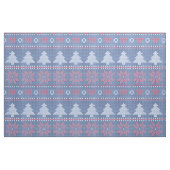 Blauw Kerst Breipatroon Stof (Fat Quarter)