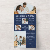 Blauw Kerst Collage Kaart (Binnen)