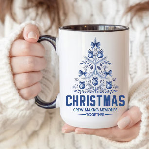 Blauw Kerst Crew Mok voor Collega's of Vrienden
