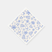 Blauw Kerst Doodle servetten (Hoek)