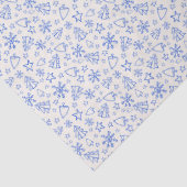 Blauw Kerst Doodle Tissuepapier (Detail)