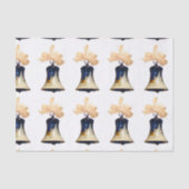 Blauw Kerst Jingle Bells Tissue Paper Tissuepapier (Voorkant)