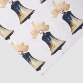 Blauw Kerst Jingle Bells Tissue Paper Tissuepapier (Detail)