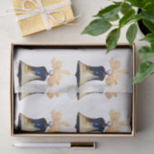 Blauw Kerst Jingle Bells Tissue Paper Tissuepapier (Geschenk)