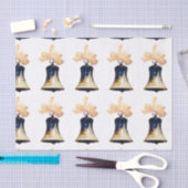 Blauw Kerst Jingle Bells Tissue Paper Tissuepapier (Craft)