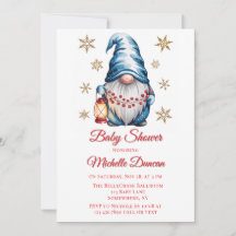 Blauw Kerst Kabouter Baby Shower