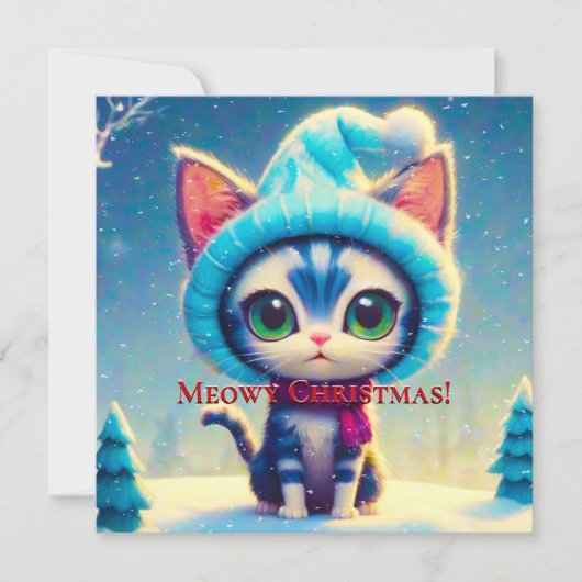 Blauw Kerst Kitty (Voorkant)