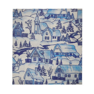 Blauw Kerst Oud Dorpsfeest Notitieblok