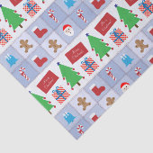 Blauw Kerst Patroon Tissue Papier (Detail)