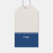 Blauw Kerst Suikerstok Cadeaulabel (Achterkant)