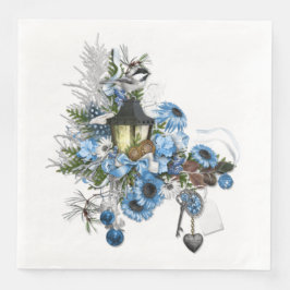 Blauw Kerst Thema Arrangement Servet