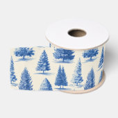Blauw Kerst toile Grosgrain Lint (Spoel)
