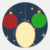 Blauw Kerstbal Kerstmis Sticker (Voorkant)