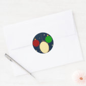 Blauw Kerstbal Kerstmis Sticker (Envelop)