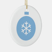 Blauw kerstbalkeramisch Ornament (Rechts)