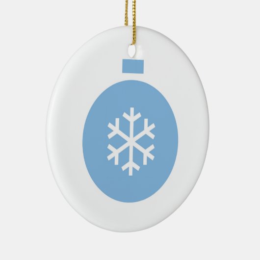Blauw kerstbalkeramisch Ornament (Rechts)