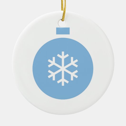 Blauw kerstbalkeramisch Ornament (Voorkant)