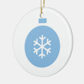 Blauw kerstbalkeramisch Ornament (Links)