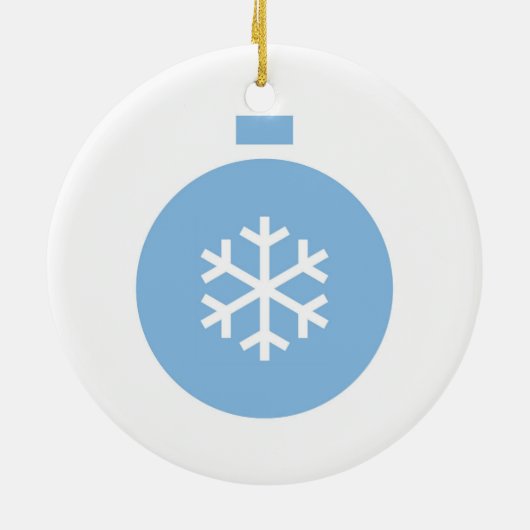 Blauw kerstbalkeramisch Ornament (Achterkant)