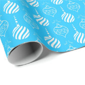Blauw kerstbalkpapier cadeaupapier (Rol Hoek)