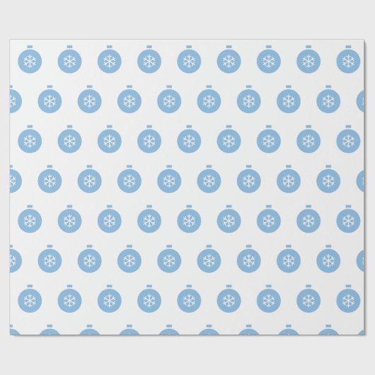 Blauw kerstbalkpapier cadeaupapier (Vlak)