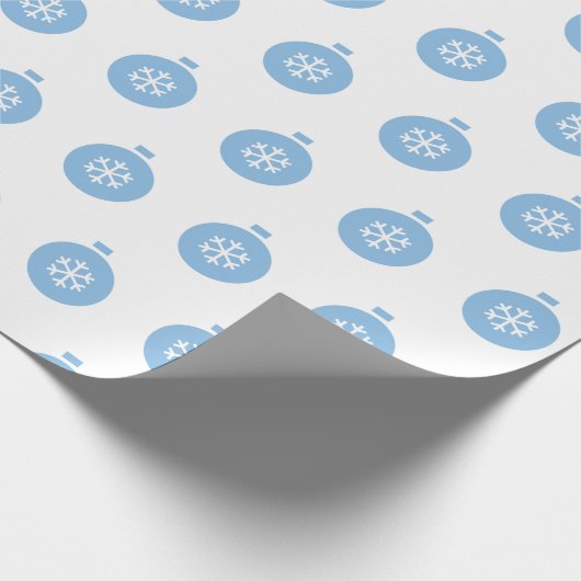 Blauw kerstbalkpapier cadeaupapier (Hoek)