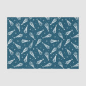 Blauw Kerstbomen Patroon Weefselpapier Tissuepapier (Voorkant)