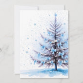 Blauw Kerstboom Baby Shower Kaart (Achterkant)