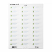 Blauw Kerstboom Kerst Retouradreslabel Etiket (Full Sheet)