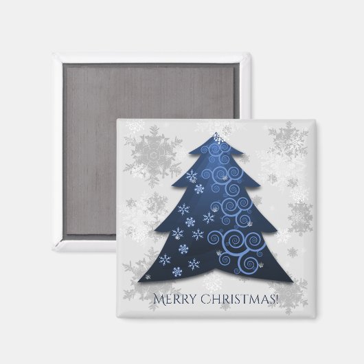 Blauw kerstboom Magnet (Voorkant / Achterkant)