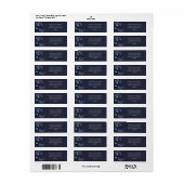 Blauw kerstboom & ornamenten retouradres etiket (Full Sheet)