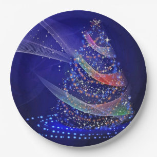  blauw kerstboom papieren bordje