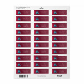 Blauw Kerstboom Rood Vakantie,Kerstmis Etiket (Full Sheet)