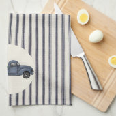 blauw kerstboom, Truck Kitchen Towel Theedoek (Quarter Fold)